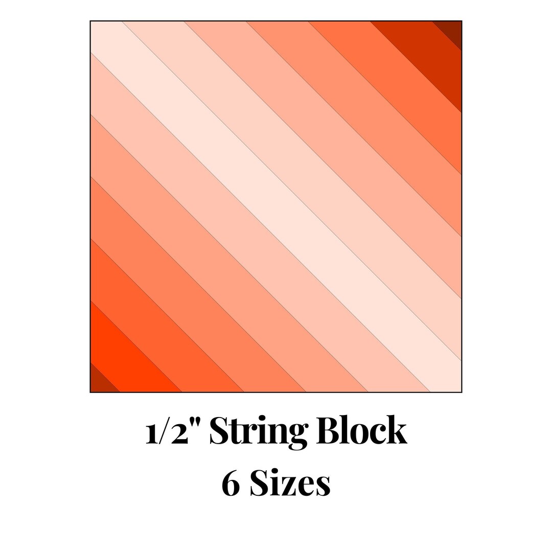 1/2 String Foundation Paper Piecing Templates Multiple Sizes Pattern ...
