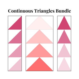Continuous Triangle Bundle Foundation Paper Piecing Template Multiple Size Pattern Modern Classic Quilt Scrap Sewing Patchwork Block PDF FPP