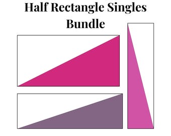 Halve rechthoek bundel Stichting Paper Piecing Sjablonen Meerdere maten Patroon Modern Klassiek Quilt Schroot Naaien Patchworkblok PDF FPP