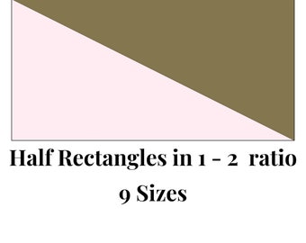 Halve rechthoek 1-2 verhouding Foundation Paper Piecing Sjablonen Meerdere maten Patroon Modern Klassiek Quilt Schroot Naaien Patchworkblok PDF FPP