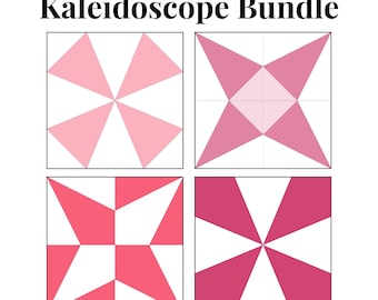 FPP Kaleidoscope Bundle Foundation Paper Piecing Templates Multiple Sizes Pattern Modern Classic Quilt Scrap Busting Sewing Patchwork PDF