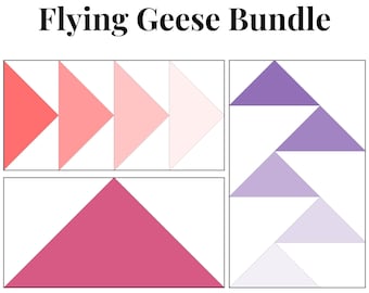 Flying Geese Bundle Foundation Paper Piecing Sjablonen Meerdere maten Patroon Modern Klassiek Quilt Naaien Patchworkblok PDF FPP