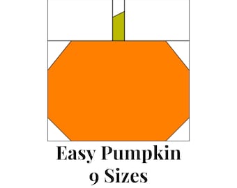 Easy Pumpkin Foundation Paper Piecing Templates Multiple Sizes Pattern Modern Classic Quilt Scrap Busting Sewing Patchwork Block PDF FPP