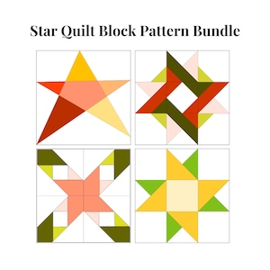 Paquete de patrones de bloques de colcha de estrellas, plantillas de patchwork de papel base, varios tamaños, moderno, clásico, costura de retales, PDF FPP