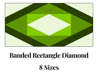 Banded Rectangle Diamond Foundation Paper Piecing Templates Multiple Sizes Pattern Modern Classic Quilt Scrap Sewing Patchwork Block PDF FPP
