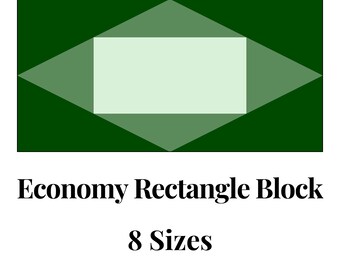 Economy Rectangle Foundation Paper Piecing Template Multiple Sizes Pattern Modern Classic Quilt Scrap Busting Sewing Patchwork Block PDF FPP