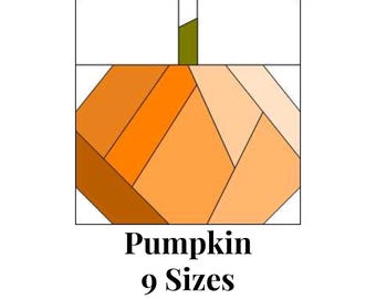 Pumpkin Foundation Paper Piecing Sjablonen Meerdere maten Patroon Modern Klassiek Quilt Scrapbusting Naaien Patchworkblok PDF FPP
