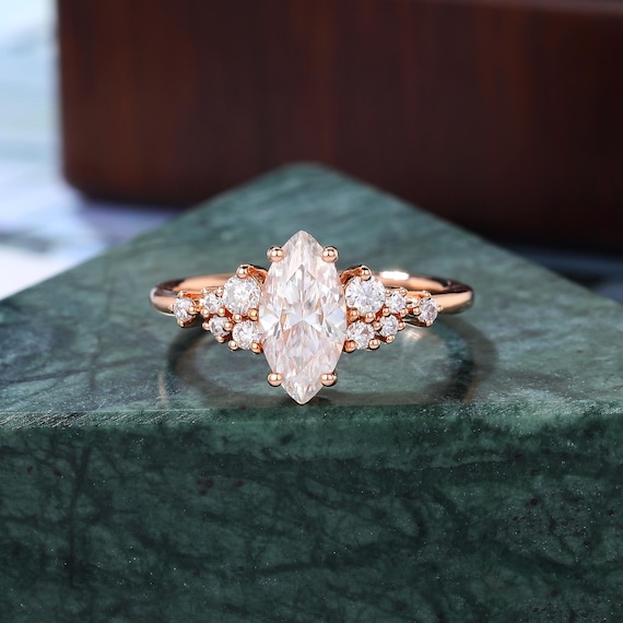 Carat Marquise Cut Moissanite 10k/14k/18k Gold Engagement Ring