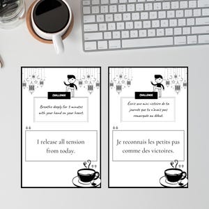 Cartes d’Affirmations du Soir à Imprimer + Petits Défis Apaisants pour le Coucher (36 cartes)