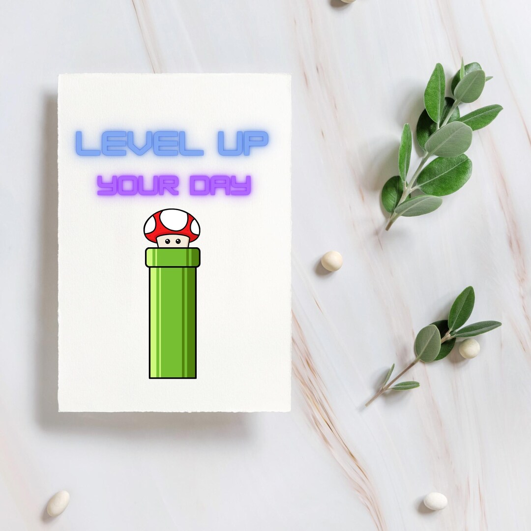 Level Up Your Day – Speelse Verjaardskaart mit Game-Design | Druckbar ...