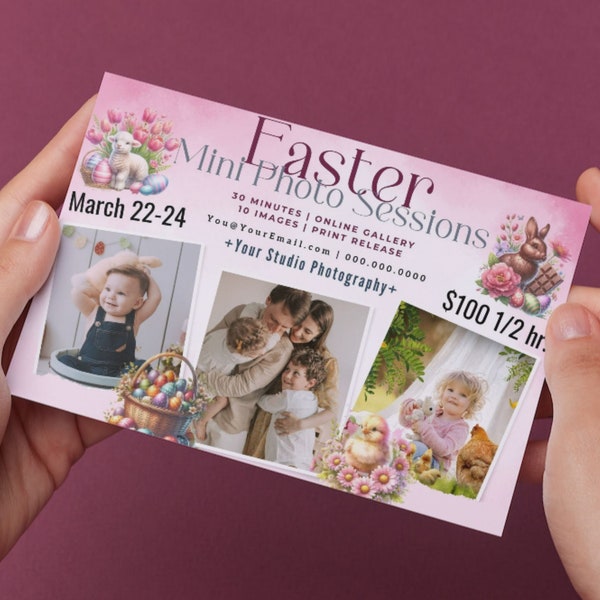 Easter Mini Sessions Photography Template - Easter Mini Photo Session - Digital Easter Mini Sessions - Easter Photography Marketing Material