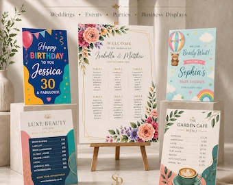 Custom Foam Board Sign Printing, Upload Your Artwork for Weddings Events Business