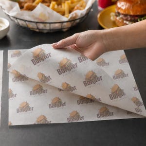 Personalised Greaseproof Paper Wrapping Tissue paper Bakery, Cafe , food Packaging
