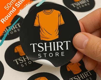 50mm Personalised Round Stickers Custom Large Logo Labels for Products & Branding