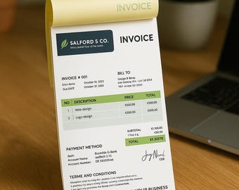 NCR Duplicate Invoice Book – Custom Logo, Business Receipt Pads
