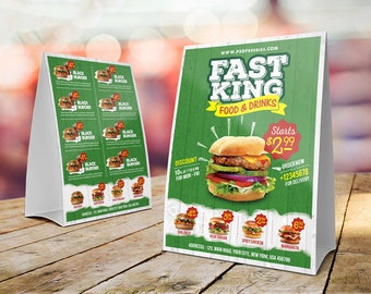 Custom Table Top Tent Menu Printing - Double Sided