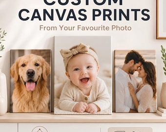 Personalised Photo Canvas Print, Ready to Hang, Wall Art Home Decor