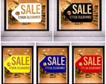 Sale Stock Clearance Window Vinyl Sticker Retail Shop Business