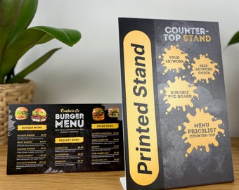 Display Menu Holder Table Top Counter Top Full Printed Stand