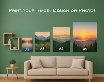 Custom Poster Print Size - A0, A1, A2, A3, A4