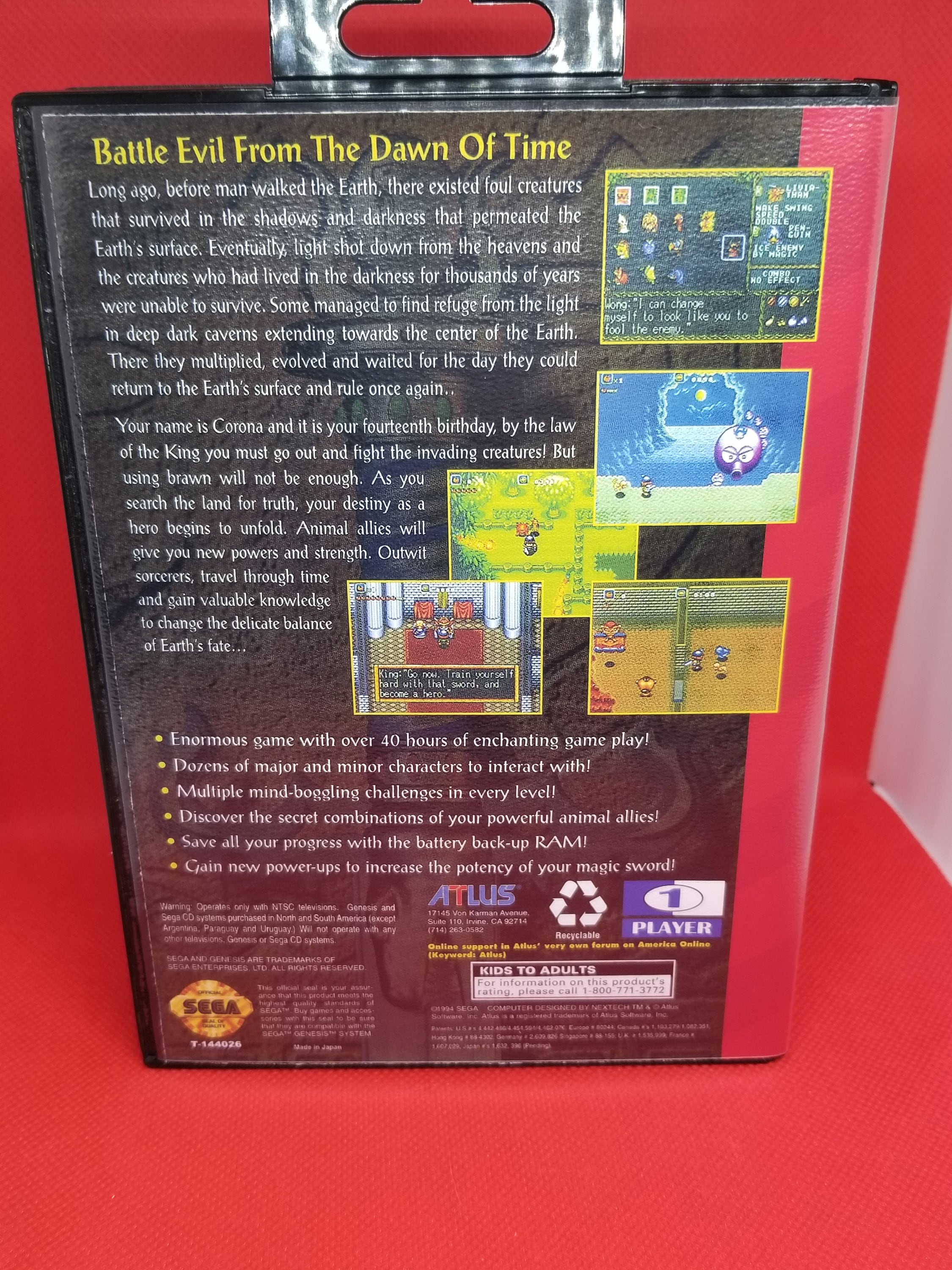 Crusader of Centy Box, Cart, and Manual Sega Genesis Tested