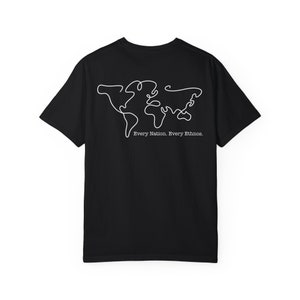 Weltkarte, jede Nation, Missionen, unerreichte Volksgruppe, Jesus, Christ, T-Shirt, Hemd, Komfortfarben, christliche Designs, Kleidung