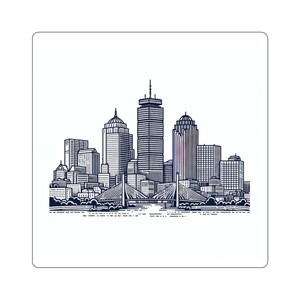 Boston MA Skyline Sticker Detailed Cityscape Vinyl Decal - Etsy