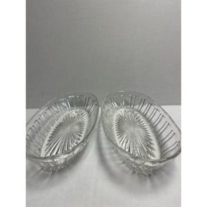 Set of 2 Vintage Crystal Relish Dish Tray