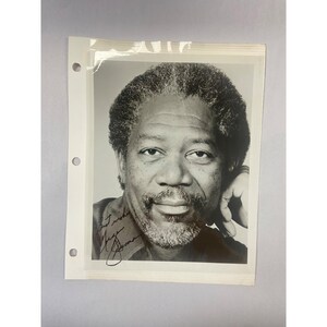 Signed Morgan Freeman Black & White 8x10 Photo In Protective Sleeve