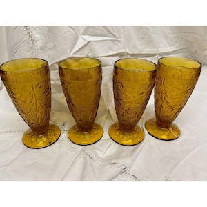 Indiana Amber Glass Set of 4 Drinking Glasses