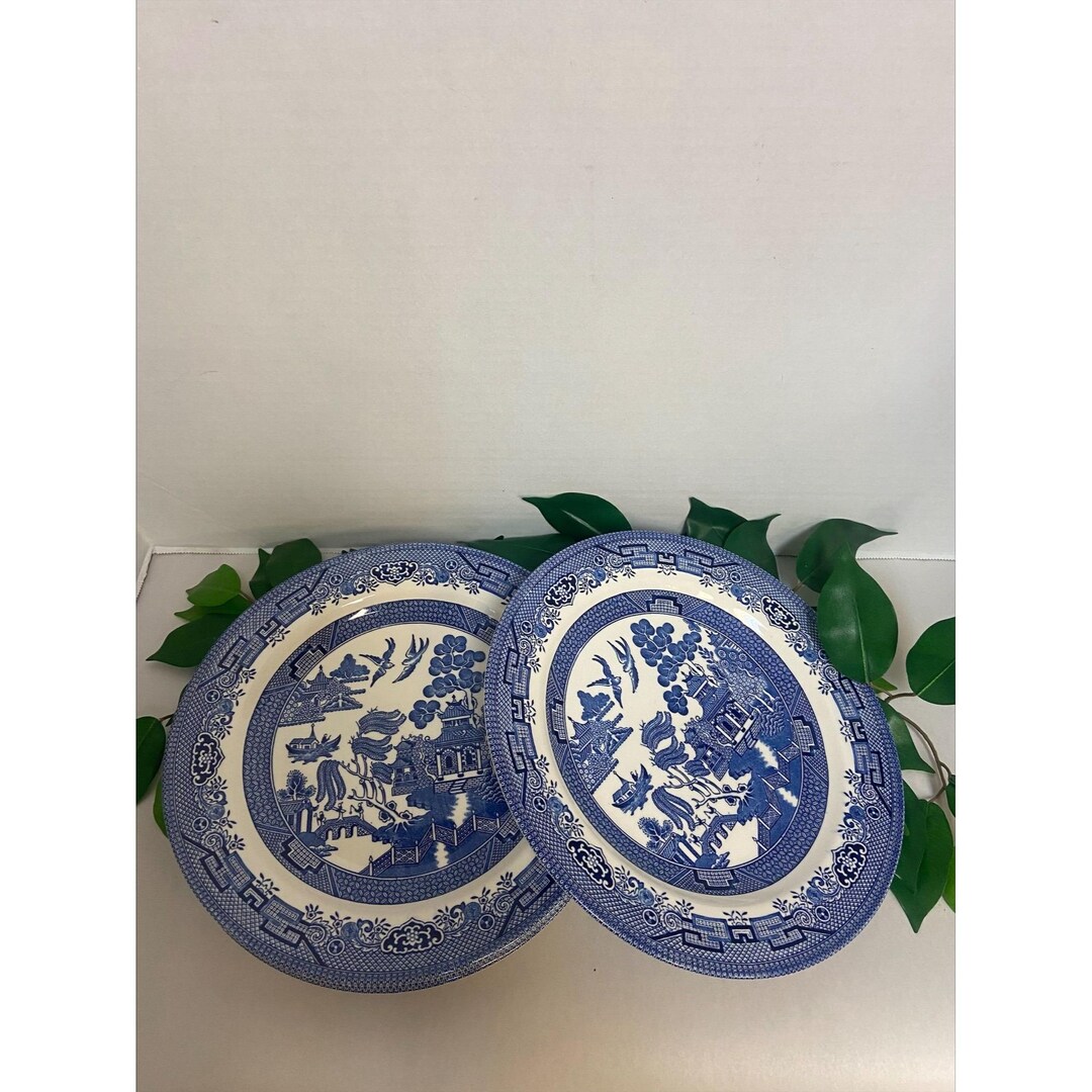 Churchill Blue Willow Dinner Plates Set of Five - Etsy