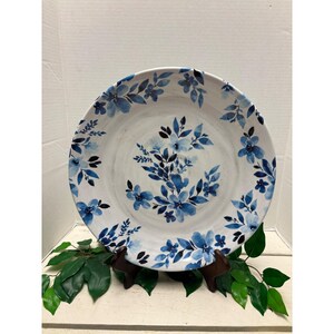 Vintage Blue Floral Ceramic Plate