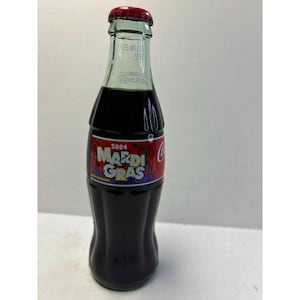 2004 Mardi Gras 8oz Coca Cola Bottle Collectible