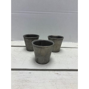 Pewtarex Set Of 3 Mini Pewter Planters
