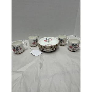 Vintage Floral Teacup & Saucer Set Of 6 By Noritake