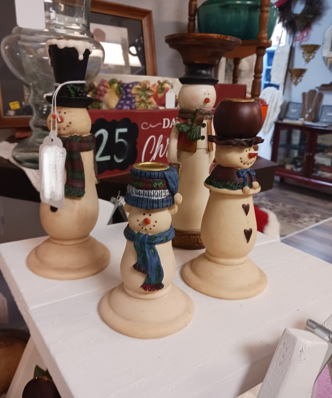 Snowman Candle Holders Set of 4 Etsy