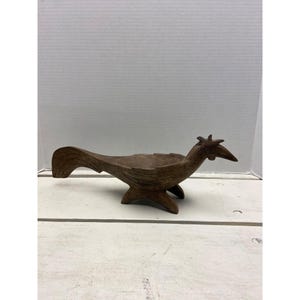 Hand-Carved Wooden Bird Sculpture