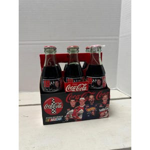 Coca-Cola Classic Nascar Collectors Glass Bottles Six-Pack