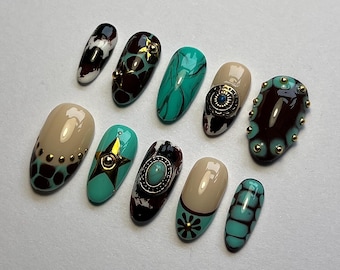 Western Boho, press on nails