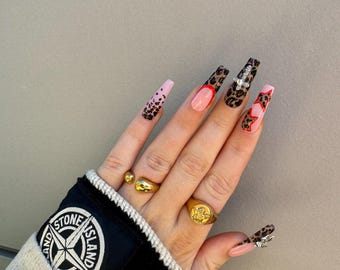 Red Leopard Y2K, press on nails