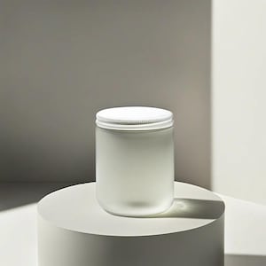 10 pcs Frosted Candle Jars with White Lids (10pcs/box)