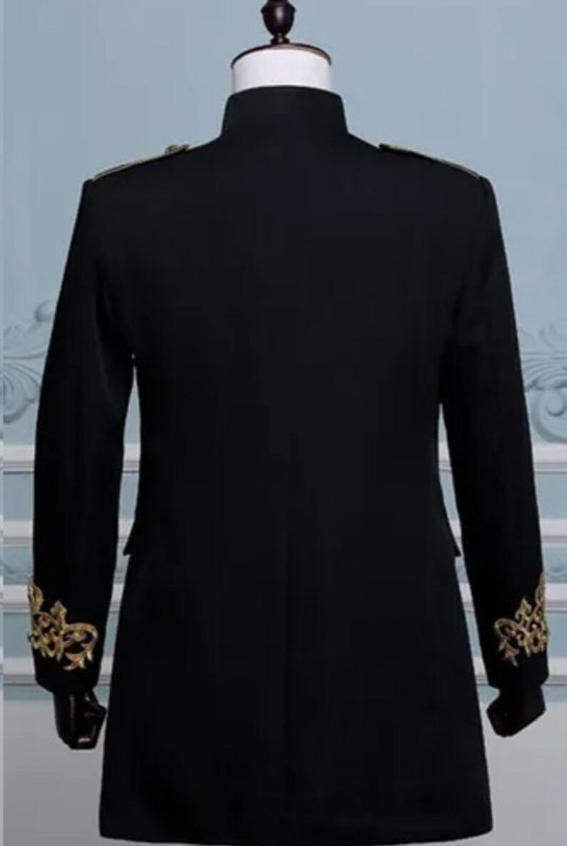 Handmade Steampunk Military Uniform Men Vintage Military Tunic Court ...