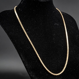 14k Gold 16” Curb Link Chain Necklace | 2.0mm wide | Yellow Gold Cuban Link | Vintage Fine Jewelry | Women&#39;s or Men&#39;s Gold Chain