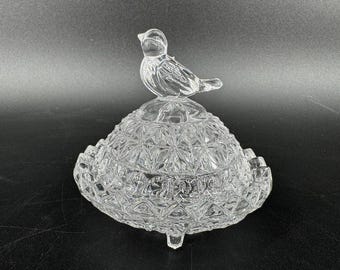 Vintage Hofbauer Byrdes Collection 24% Lead Crystal Covered Trinket Box Germany