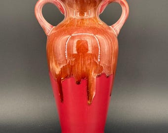 Drip Glaze Ceramic Vase with Handles | Amphora Style Pottery