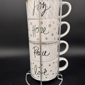 Stackable Coffee Mugs With Rack - Etsy
