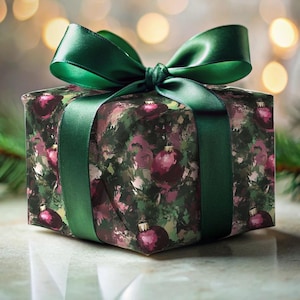 Carta da regalo rustica di Natale Carta da regalo per le feste bordeaux Carta da regalo di Natale marrone Carta da regalo Jewel Tone Red Camo Forest Green Carta viola