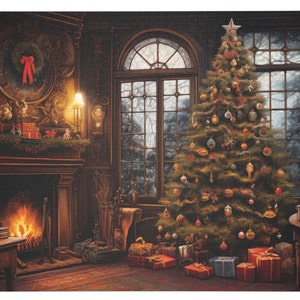 Puzzle natalizio accogliente: scena festiva, 1000 pezzi immagine 1