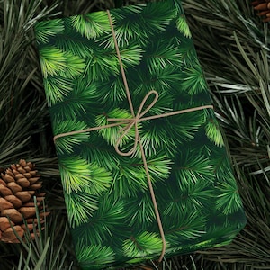 Carta da regalo per albero di Natale Carta da regalo verde pino Carta da regalo per le feste Carta festiva Carta da regalo per le feste Pino Rustico Bosco Natura Carta