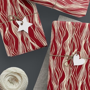 Royal Red Wrapping Paper Modern Christmas Gift Wrap Trendy Red Paper Design Minimalist Gift Wrap Red and Ivory Christmas Party Paper Roll
